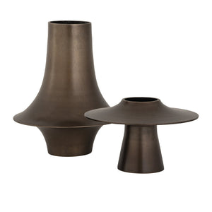 Atlas Addis Vase - Midcentury Italian Inspired Decor with Bronzed Metal Finish and Sculptural Elegance Large AC11008-01