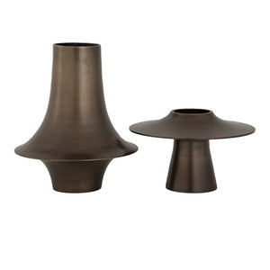 Atlas Addis Vase - Midcentury Italian Inspired Decor with Bronzed Metal Finish and Sculptural Elegance Small AC11009-01