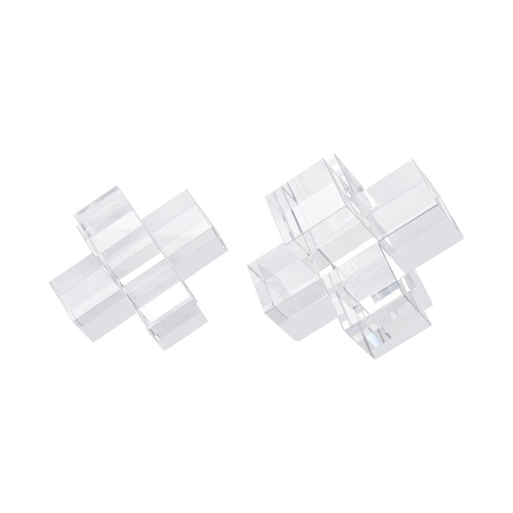 Atlas Addition Crystal Bookend Set of 2 – Stylish Heavyweight Support for Books & Elegant Décor Accent AC11010-01S
