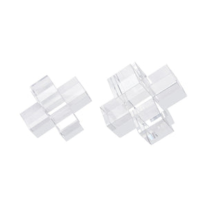 Atlas Addition Crystal Bookend Set of 2 – Stylish Heavyweight Support for Books & Elegant Décor Accent AC11010-01S