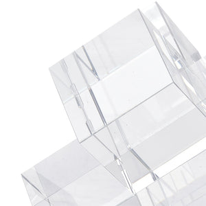 Atlas Addition Crystal Bookend Set of 2 – Stylish Heavyweight Support for Books & Elegant Décor Accent AC11010-01S
