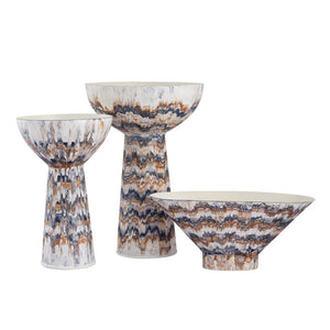 Atlas Adler Bowl - Sculptural Amber Centerpiece for Tabletop Decor, Floral Arrangements & Modern Style AC11011-02