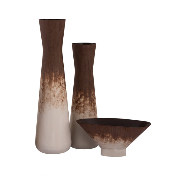 Atlas Adler Vase - Modern Cylindrical Metal Vessel with Hand-Applied Rust Glaze for Chic Home Décor Small Rust AC11012-01