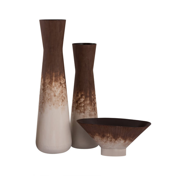 Atlas Adler Vase - Modern Cylindrical Metal Vessel with Hand-Applied Rust Glaze for Chic Home Décor Large Rust AC11012-02
