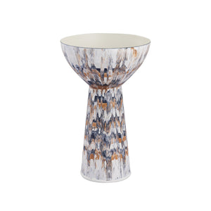 Atlas Adler Pedestal Bowl - Sculptural Metal Vessel with Hand-Applied Glaze for Modern Home Décor Small Amber AC11013-01
