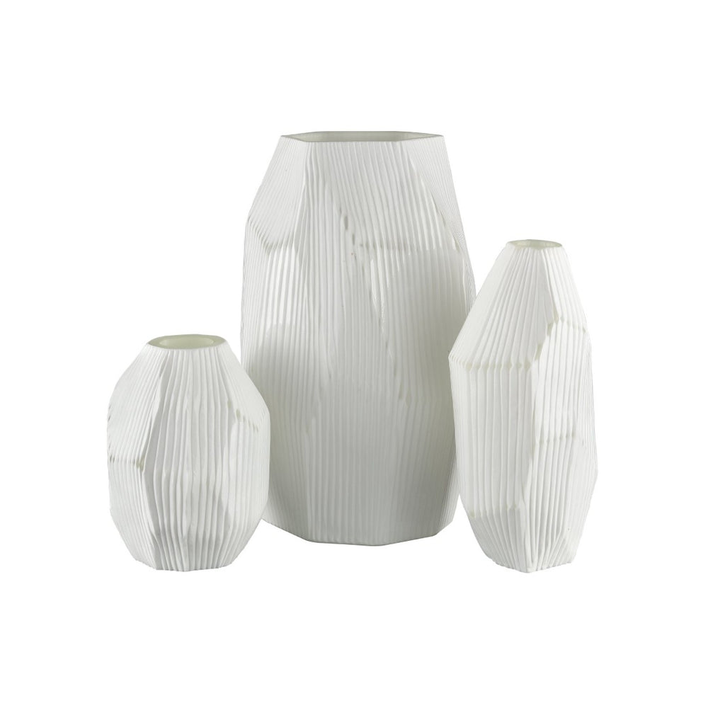 Atlas Aggie Vase - Sculptural Frosted Glass Centerpiece for Scandinavian & Coastal Home Décor Styles AC11014-01