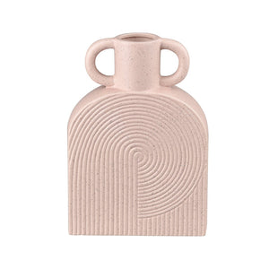 Atlas Agna Vase – Sculptural Earthenware with Midcentury Charm and Playful Light Pink Finish for Decor Medium AC11015-01