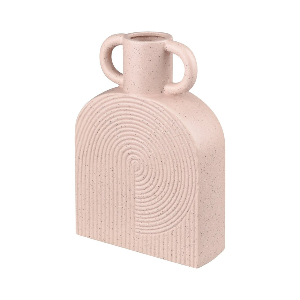 Atlas Agna Vase – Sculptural Earthenware with Midcentury Charm and Playful Light Pink Finish for Decor Medium AC11015-01