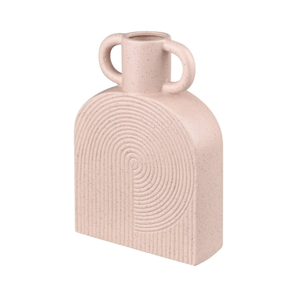 Atlas Agna Vase – Sculptural Earthenware with Midcentury Charm and Playful Light Pink Finish for Decor Medium AC11015-01
