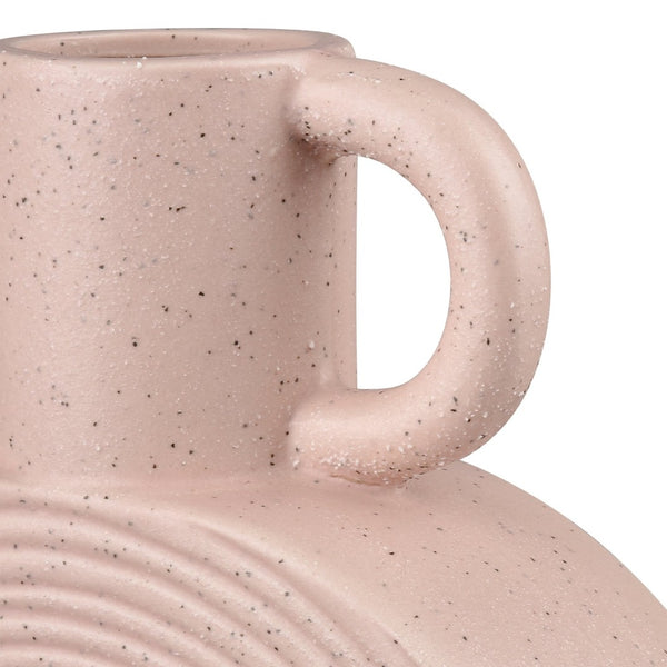 Atlas Agna Vase – Sculptural Earthenware with Midcentury Charm and Playful Light Pink Finish for Decor Medium AC11015-01
