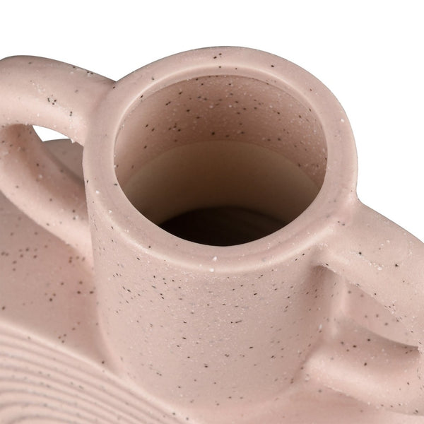 Atlas Agna Vase – Sculptural Earthenware with Midcentury Charm and Playful Light Pink Finish for Decor Medium AC11015-01