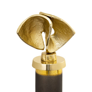 Atlas Aimee Decorative Bottle Set of 3 – Sculptural Glass with Twisted Brass Stoppers for Elegant Display AC11018-01S