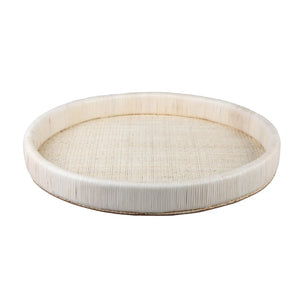 Atlas Akio Tray - Handcrafted Round Serving Tray for Stylish Entertaining and Home Décor Organization Natural AC11019-02