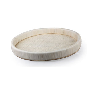 Atlas Akio Tray - Handcrafted Round Serving Tray for Stylish Entertaining and Home Décor Organization Natural AC11019-02