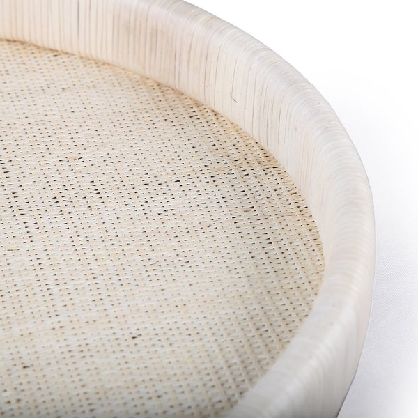 Atlas Akio Tray - Handcrafted Round Serving Tray for Stylish Entertaining and Home Décor Organization Natural AC11019-02