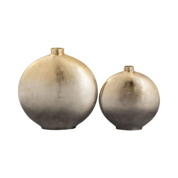 Atlas Alana Vase Set of 2 - Modern Metal Decor with Ombre Finish for Stylish Floral Arrangements & Home Decor AC11021-01S