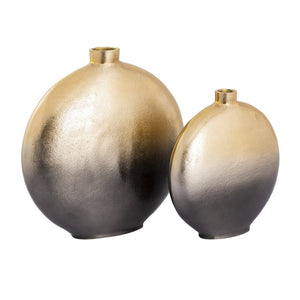 Atlas Alana Vase Set of 2 - Modern Metal Decor with Ombre Finish for Stylish Floral Arrangements & Home Decor AC11021-01S