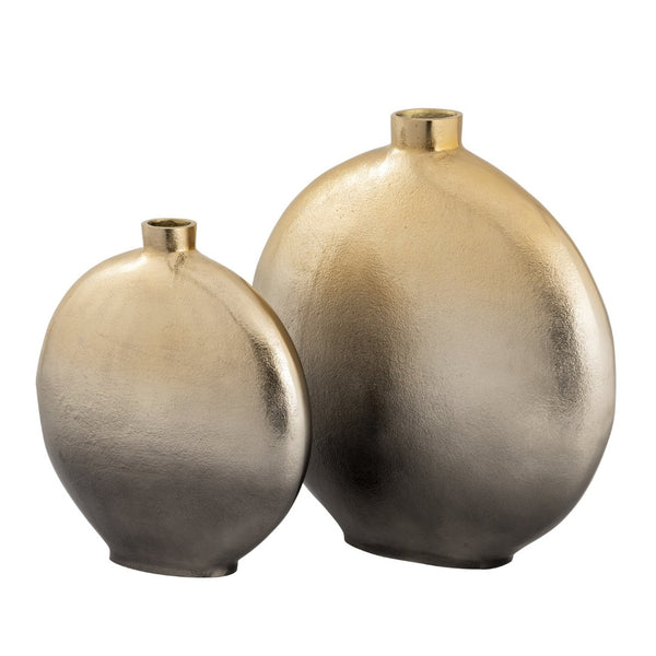 Atlas Alana Vase Set of 2 - Modern Metal Decor with Ombre Finish for Stylish Floral Arrangements & Home Decor AC11021-01S