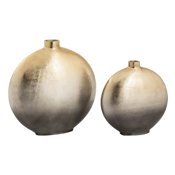 Atlas Alana Vase Set of 2 - Modern Metal Decor with Ombre Finish for Stylish Floral Arrangements & Home Decor AC11021-01S