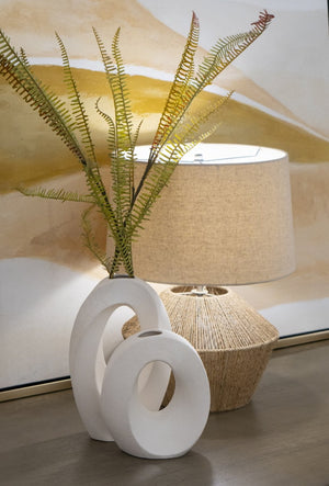 Atlas Allora Sculptural Vase Set of 2 - Modern Minimalist Earthenware for Stylish Home Décor & Arrangements AC11025-01S