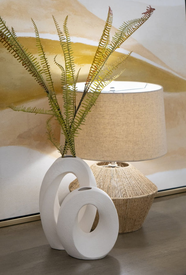 Atlas Allora Sculptural Vase Set of 2 - Modern Minimalist Earthenware for Stylish Home Décor & Arrangements AC11025-01S
