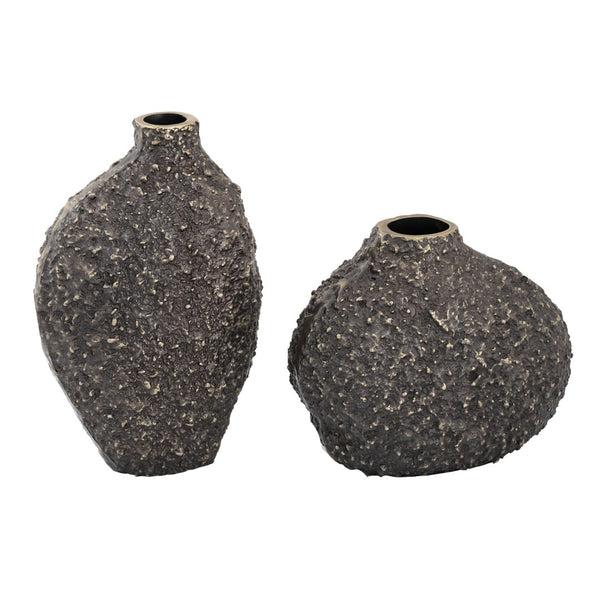 Atlas Alston Vase - Sculptural Metal Decor with Textured Bronze Finish for Modern and Traditional Interiors Large AC11027-01