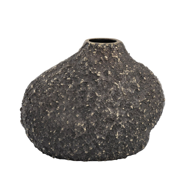 Atlas Alston Vase - Sculptural Metal Decor with Textured Bronze Finish for Modern and Traditional Interiors Small AC11028-01