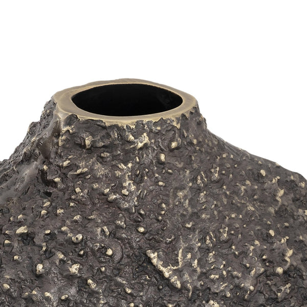 Atlas Alston Vase - Sculptural Metal Decor with Textured Bronze Finish for Modern and Traditional Interiors Small AC11028-01