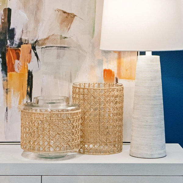 Atlas Alys Vase - Elevate Your Space with Coastal Charm and Artisanal Rattan for Timeless Decor Small AC11030-01