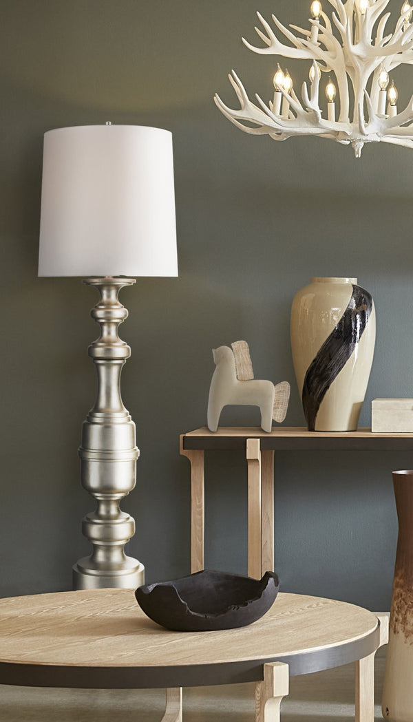 Atlas Amigo Horse Sculpture - Modern Minimalist Design in Matte Beige with Woven Cloth Mane & Tail AC11032-01
