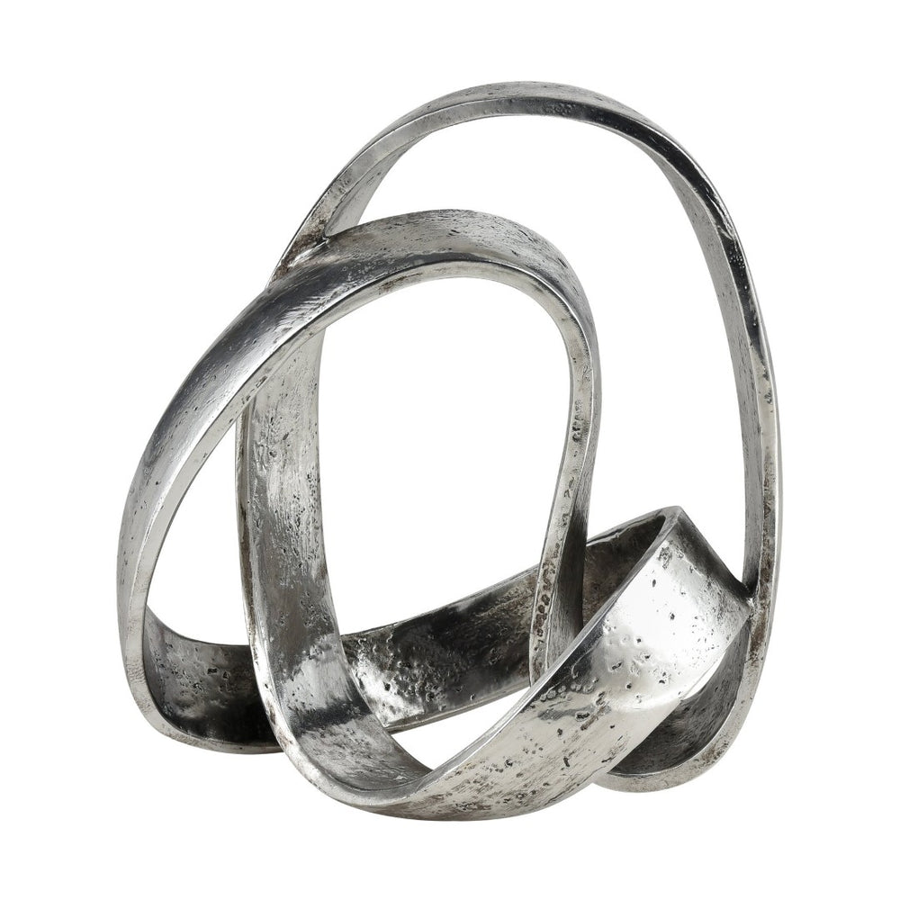 Atlas Amos Sculpture - Contemporary Abstract Metal Art Piece with Aged Silver Finish for Modern Decor AC11033-01