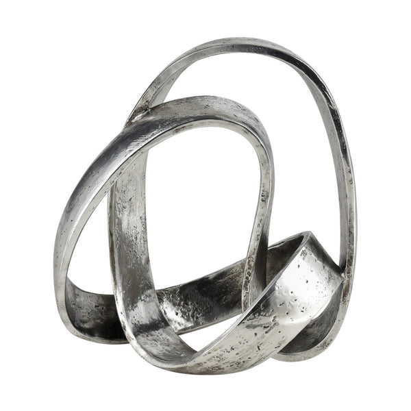 Atlas Amos Sculpture - Contemporary Abstract Metal Art Piece with Aged Silver Finish for Modern Decor AC11033-01