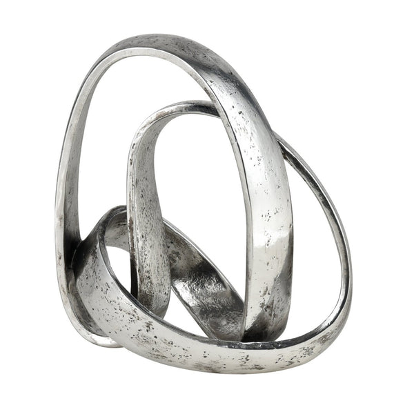 Atlas Amos Sculpture - Contemporary Abstract Metal Art Piece with Aged Silver Finish for Modern Decor AC11033-01