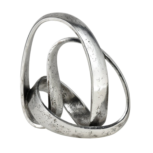 Atlas Amos Sculpture - Contemporary Abstract Metal Art Piece with Aged Silver Finish for Modern Decor AC11033-01