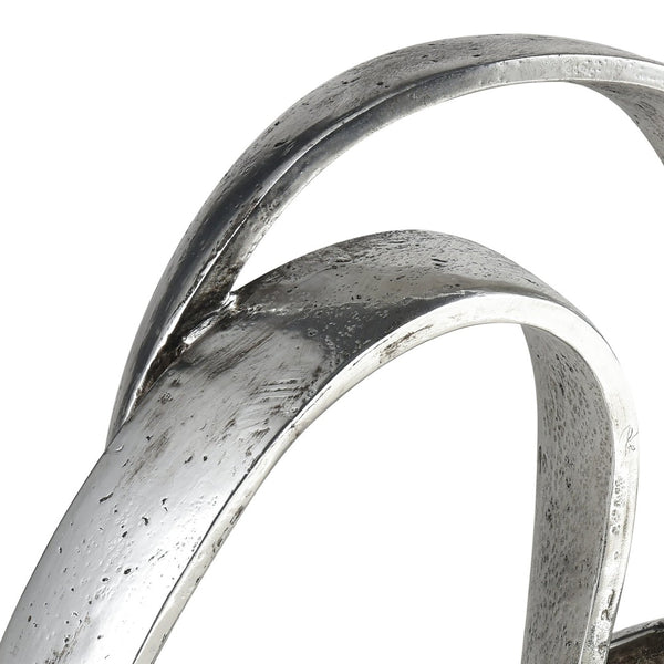 Atlas Amos Sculpture - Contemporary Abstract Metal Art Piece with Aged Silver Finish for Modern Decor AC11033-01