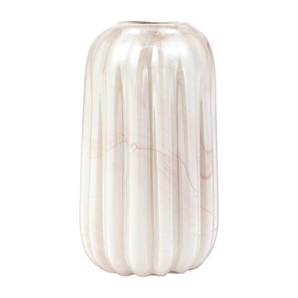 Atlas Amplitude Vase - Elegant Marbled Pink Glass Decor with Sculptural Texture for Modern Interiors Small AC11034-01