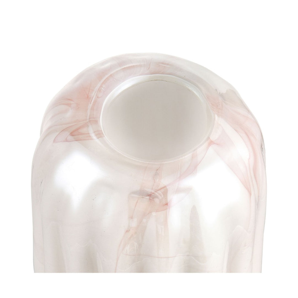 Atlas Amplitude Vase - Elegant Marbled Pink Glass Decor with Sculptural Texture for Modern Interiors Small AC11034-01