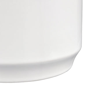 Atlas Anders Vase - Glossy White Earthenware with Wooden Bead Accent for Coastal-Modern Home Decor Small AC11035-01