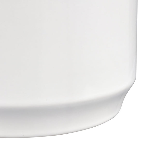Atlas Anders Vase - Glossy White Earthenware with Wooden Bead Accent for Coastal-Modern Home Decor Small AC11035-01