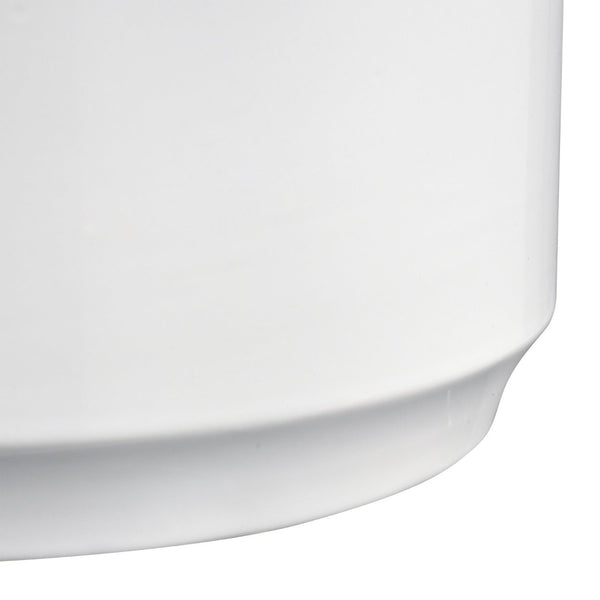 Atlas Anders Vase - Glossy White Earthenware with Wooden Bead Accent for Coastal-Modern Home Decor Large AC11035-02