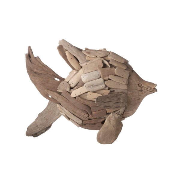 Atlas Angel Fish Driftwood Sculpture – Handcrafted Coastal Decor for Nautical & Rustic Interiors, 16" x 12" AC11037-01