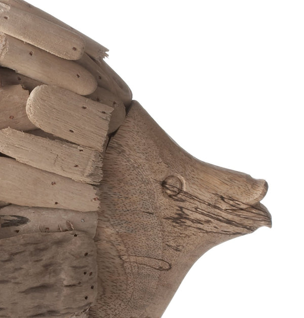 Atlas Angel Fish Driftwood Sculpture – Handcrafted Coastal Decor for Nautical & Rustic Interiors, 16" x 12" AC11037-01