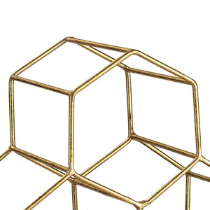 Atlas Angular Modern Honeycomb Wine Rack - Elegant Gold Metal Display for Stylish Home Bars & Counters AC11038-01