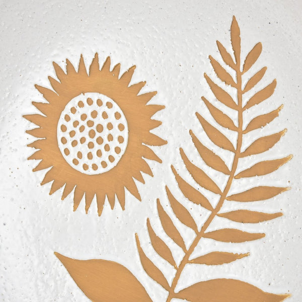 Atlas Annie Charger - Stunning Sunflower Earthenware Plate with Matte Finish & Stand for Home Décor Centerpiece AC11039-01