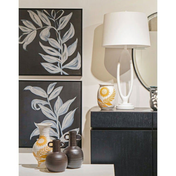 Atlas Annie Vase - Handcrafted Earthenware with Sunflower Motif for Rustic and Modern Décor Appeal Medium AC11040-01