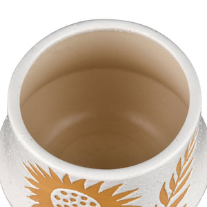 Atlas Annie Vase - Handcrafted Earthenware with Sunflower Motif for Rustic and Modern Décor Appeal Small AC11041-01