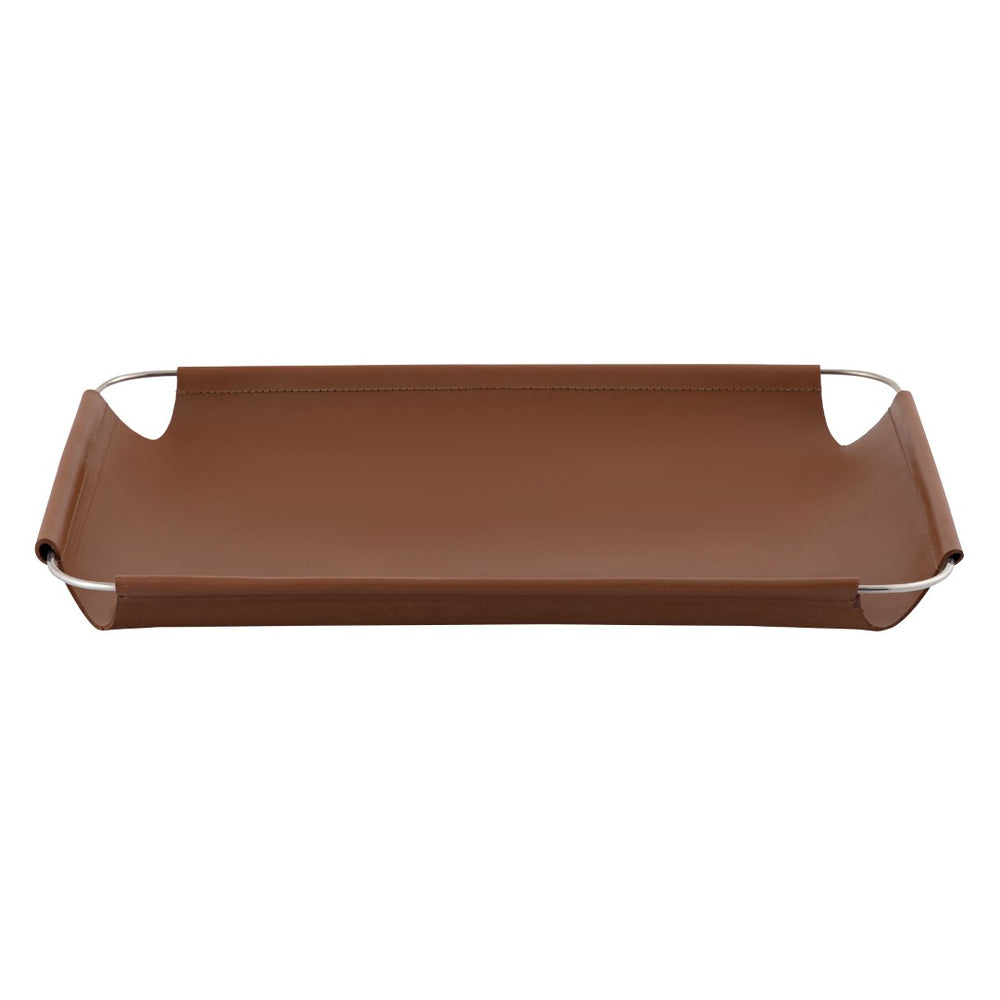 Atlas Anyon Tray - Stylish Natural Leather with Nickel Frame for Elegant Organization & Display Solutions AC11042-01