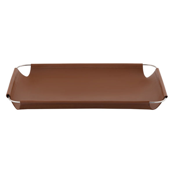 Atlas Anyon Tray - Stylish Natural Leather with Nickel Frame for Elegant Organization & Display Solutions AC11042-01