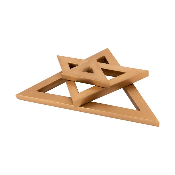 Atlas Ara Object - Set of 3 Gold Triangle Sculptures for Modern Home Décor & Stylish Display Options AC11044-01S