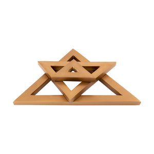 Atlas Ara Object - Set of 3 Gold Triangle Sculptures for Modern Home Décor & Stylish Display Options AC11044-01S